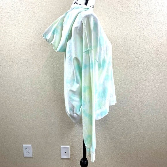 Danskin green hoodie women tie dye long sleeve hoodie sweater size L boho gym - Picture 5 of 12